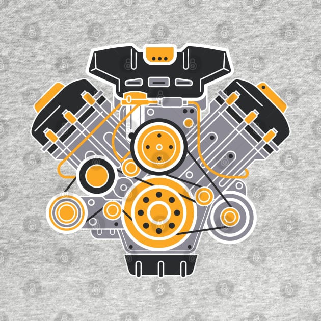 V8 Engine Diagram by funkymonkeytees